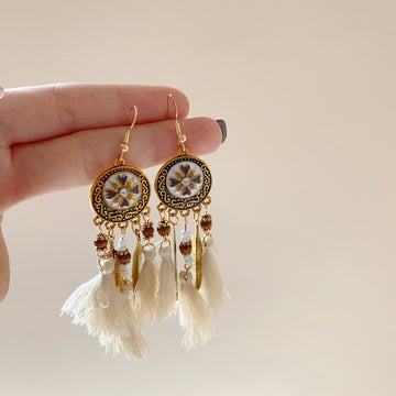 Handmade Copper Fringe Earrings - Vintage Inspired Boho Chic Earrings for Women