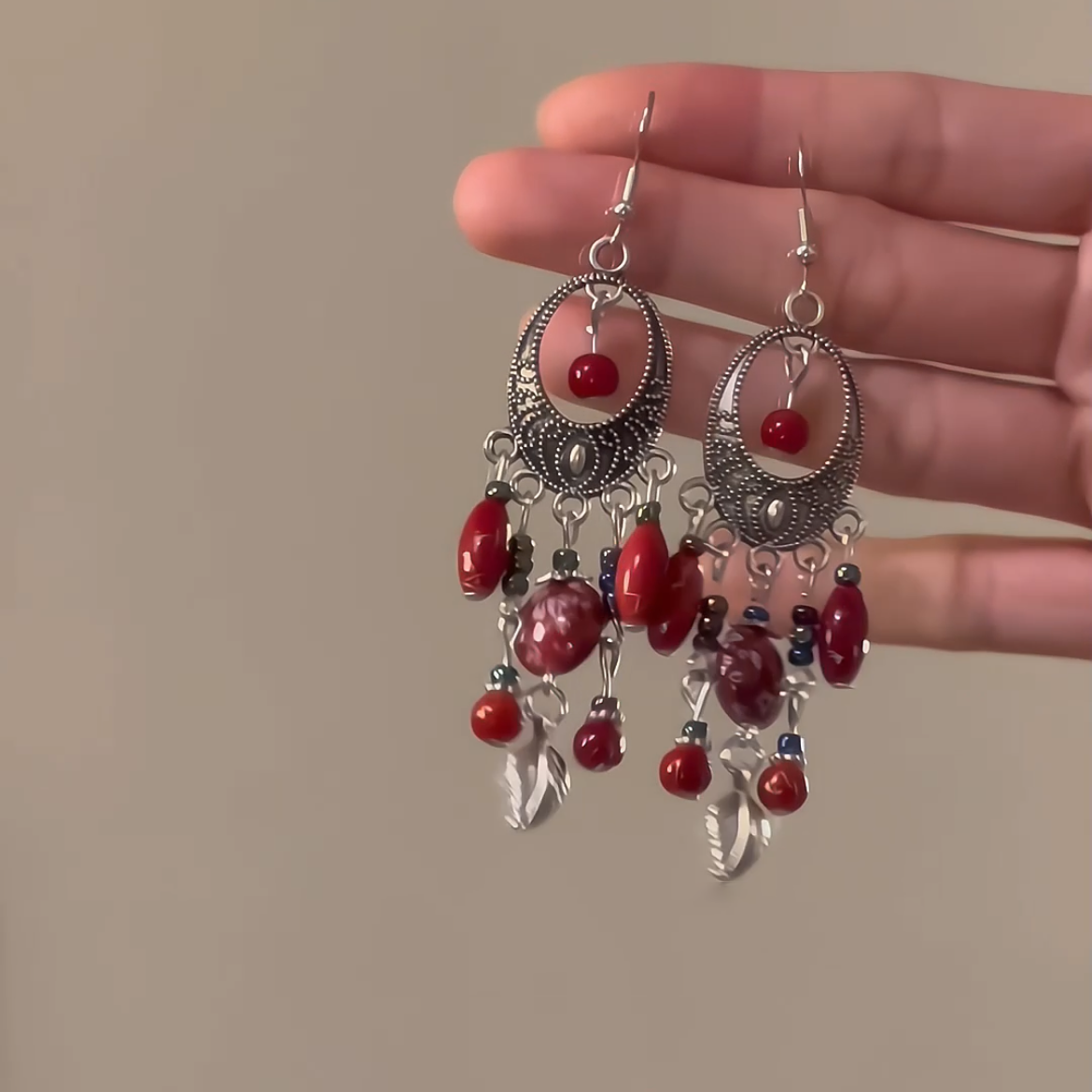 Bohemian Tassel Earrings for Women – Handmade Tribal Statement Earrings for Women